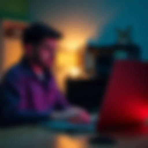 A frustrated buyer staring at a laptop with an empty inbox, feeling ignored by a seller.