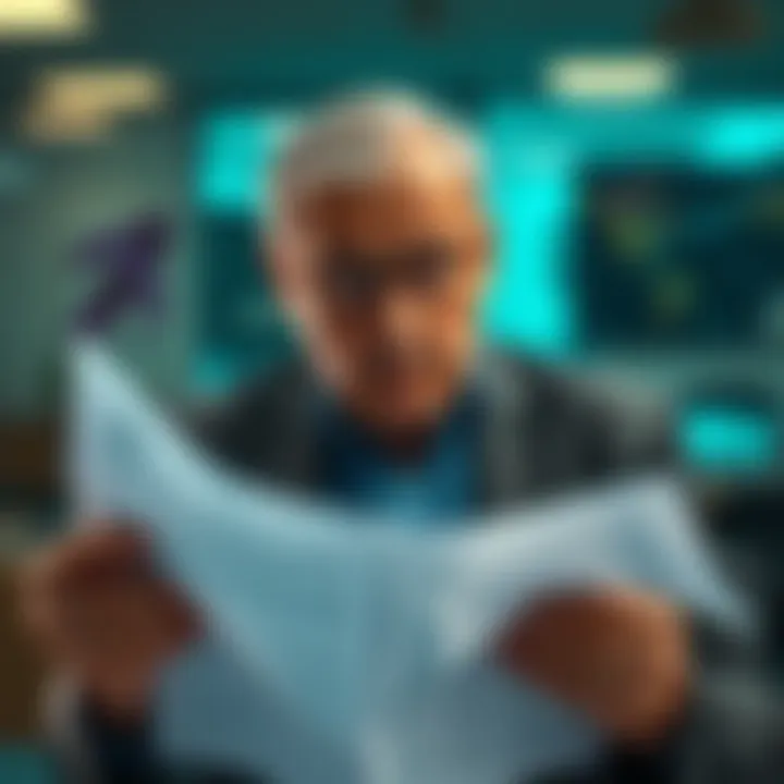 A high-net-worth client looking upset while holding documents related to a wire transfer issue with Gemini.