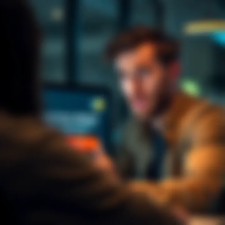 A frustrated customer looking at a computer screen displaying a blocked Bitcoin withdrawal message, highlighting their concern over access to funds.