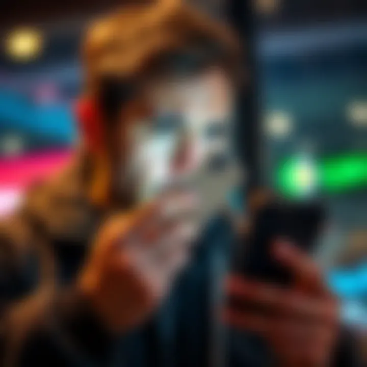A person looking disappointed while looking at their mobile phone displaying a blocked Curve card message