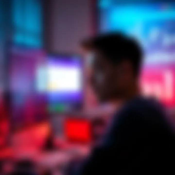 A person staring at a computer screen showing a financial account with withdrawal issues, looking worried and confused.