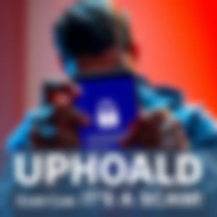 A person looks upset while holding a phone displaying a locked account message, symbolizing issues with Uphold platform.