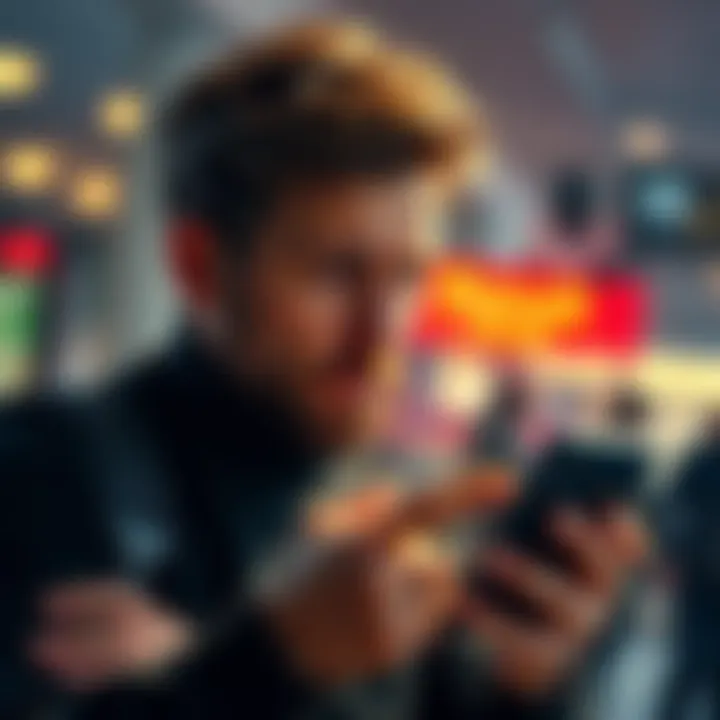 A freelancer looking pensive while reviewing banking app on their phone