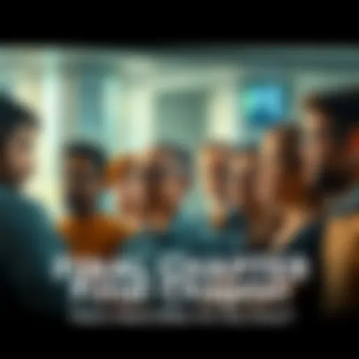 A group of diverse people discussing future plans and next steps after a significant announcement, with expressions of curiosity and determination.