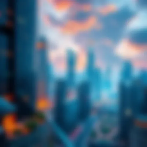 A vibrant city skyline in 2025, showcasing advanced technology and green spaces, illustrating progress and innovation.