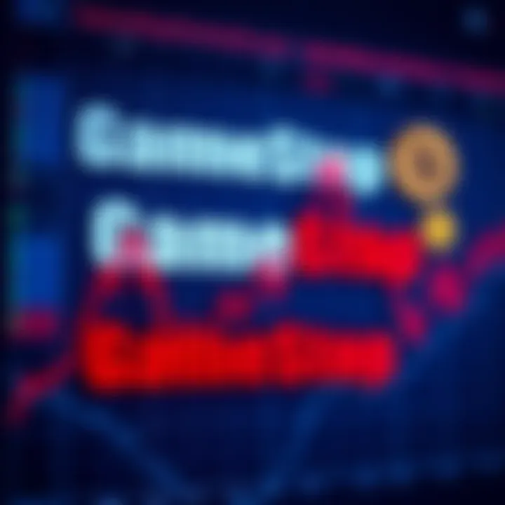 A stock market graph showing a downward trend with GameStop's logo and bitcoin icons in the background.