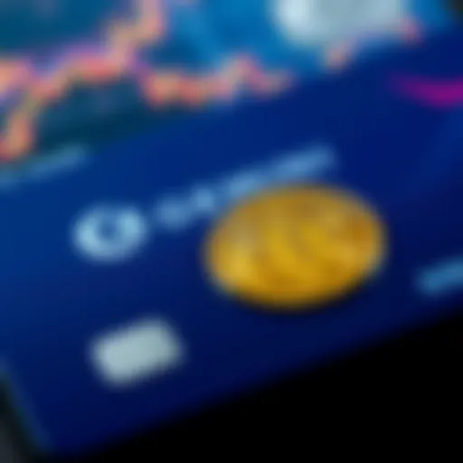 A close-up of a credit card with the Gemini logo and Bitcoin symbol, representing cryptocurrency rewards.