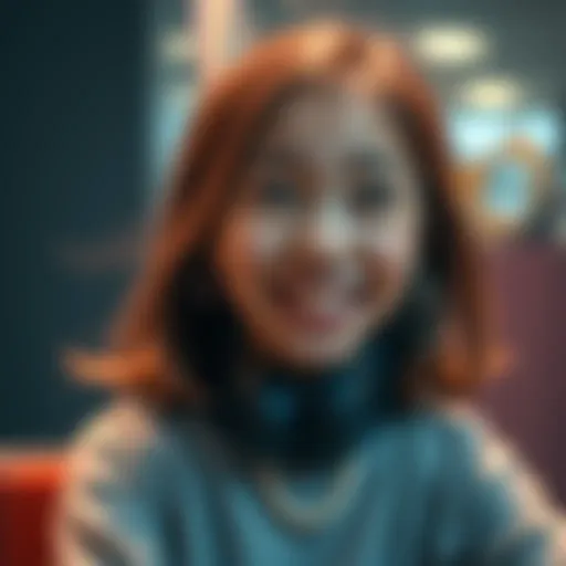 A girl with a playful expression, making a funny face to surprise her friend, representing quirky behavior in relationships.