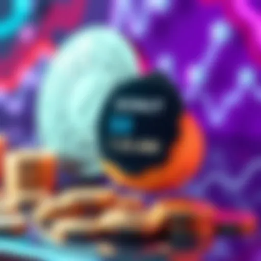 Announcement about a grant for upgrading DONUT distribution logic, featuring visuals of digital coins and a chart representing reward calculations.