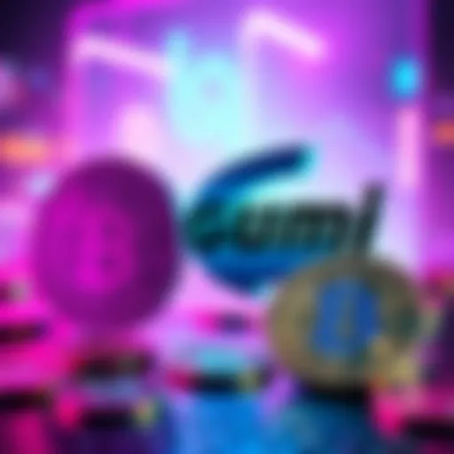 Gumi's logo next to Bitcoin symbols, showcasing the firm's purchase of ¥1 billion in cryptocurrency