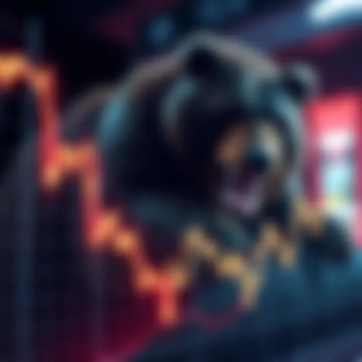 Decline in HBAR Prices A graph showing the downward trend of HBAR prices despite recent good news, with a bearish sentiment in the background.