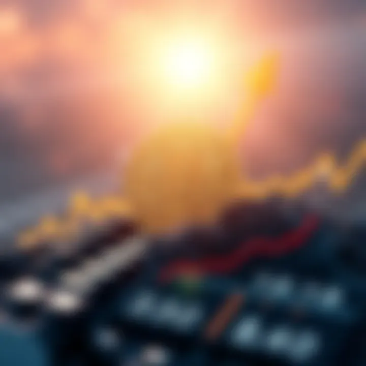 Visual representation of HBAR cryptocurrency with an upward trend graph and a bright background, symbolizing a potential price increase to $4200.