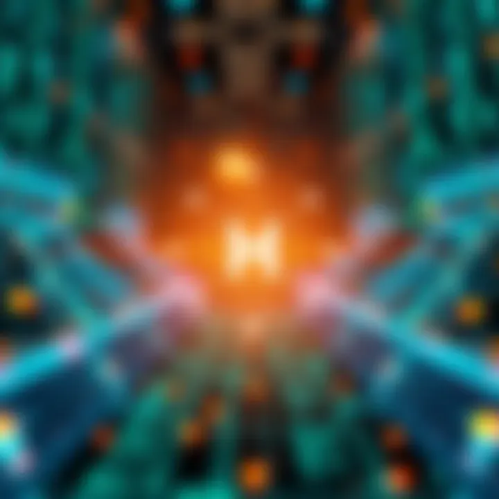 A visual showing Hedera's Agentic AI with blockchain symbols and fast processing elements, representing sub-second finality in technology.