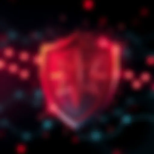 Hedera logo represented with a shield symbolizing protection against scams and corruption in the crypto world