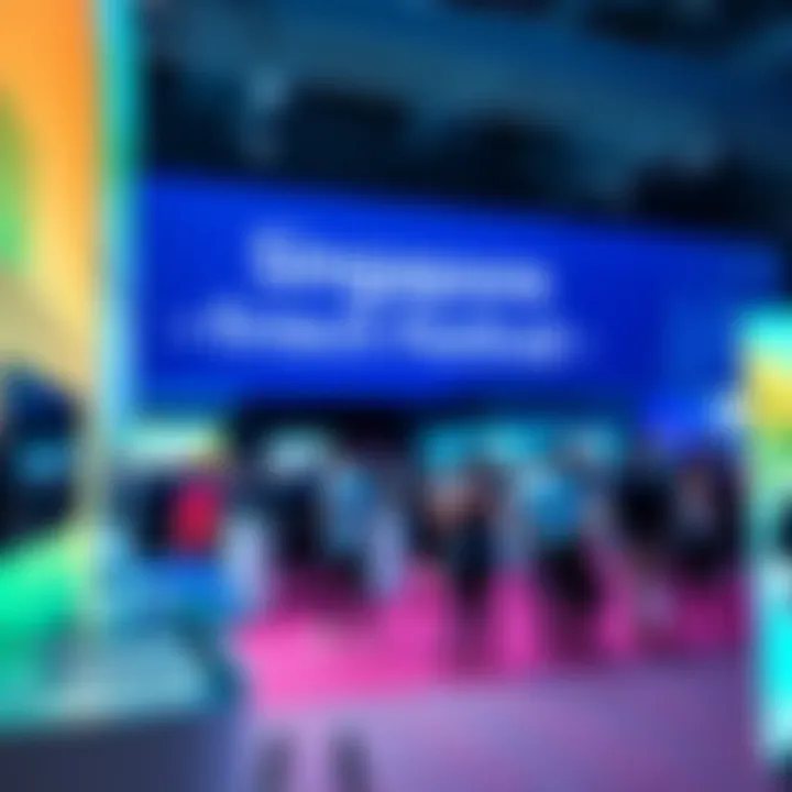 Hedera at Singapore Fintech Festival Hedera showcasing its latest innovations at the Singapore Fintech Festival with attendees engaging and networking.