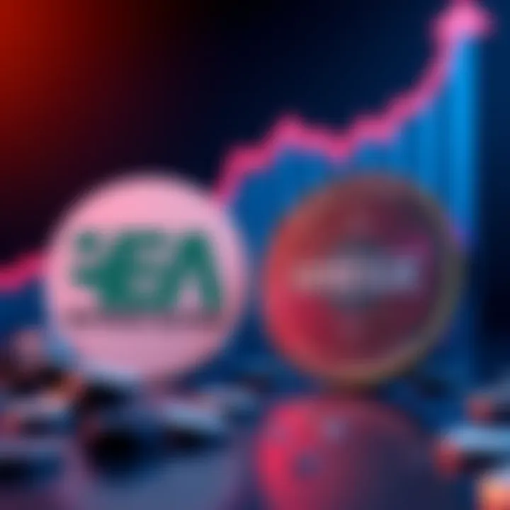 Graphic showing the $HEGE coin logo alongside the Bitrue Alpha platform logo, with a background of rising charts to represent growth in animal memecoins.