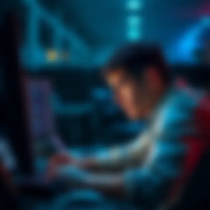 A person looking anxious while using a computer, trying to recover access to their Ledger Blue wallet without a recovery phrase.