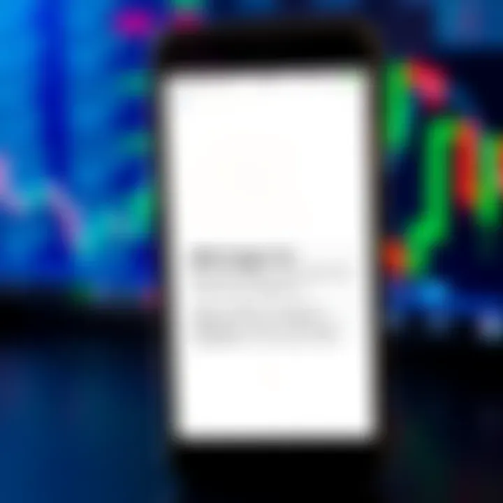 A smartphone displaying a text message from HMRC about crypto tax obligations, set against a blurred background of financial charts.