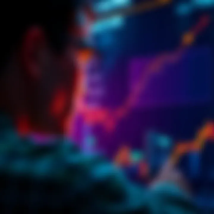 A person looking thoughtfully at a chart showing rising asset values over time, symbolizing the benefits of holding investments long term.