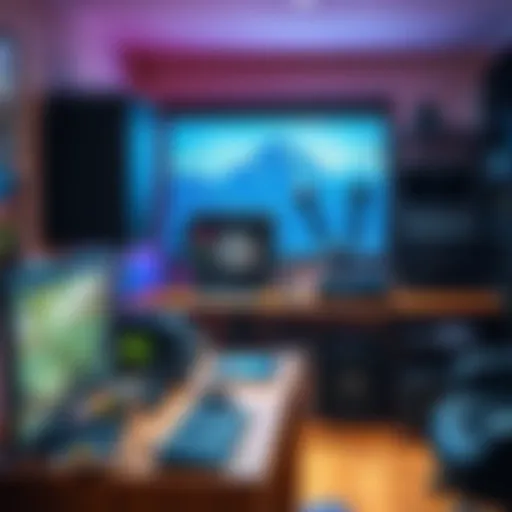 A home mining setup featuring a computer rig and mining equipment in a cozy room