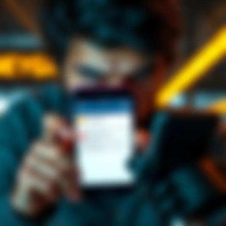 Frustrated user looking at phone displaying Honeygain interface with error messages