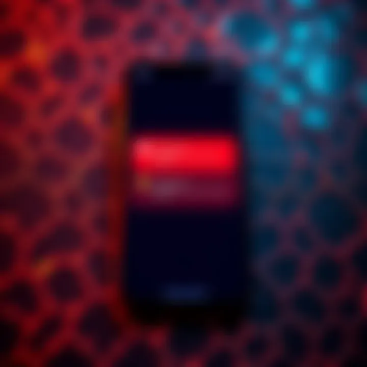 A graphical representation of user connectivity issues with the Honeygain app, featuring a smartphone displaying error messages and a honeycomb background.