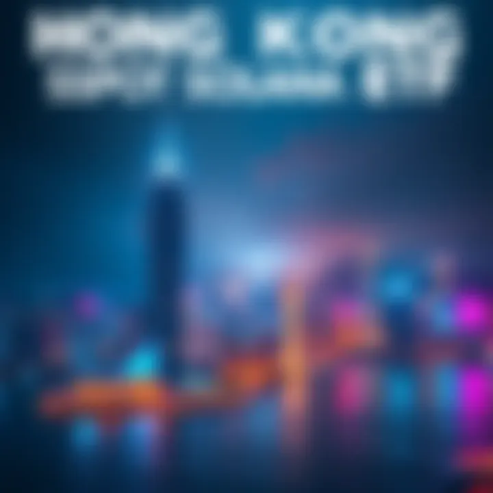 Hong Kong Approves Spot Solana ETF A digital representation of the Hong Kong skyline with cryptocurrency symbols, signifying the approval of Asia's first Spot Solana ETF