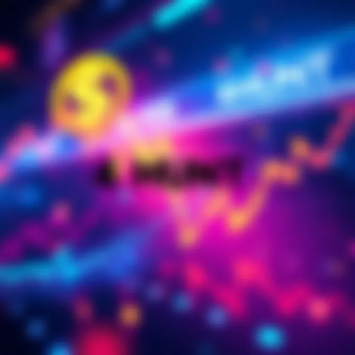 Graph showing $HUNT token price increasing by 50% in 24 hours with vibrant colors