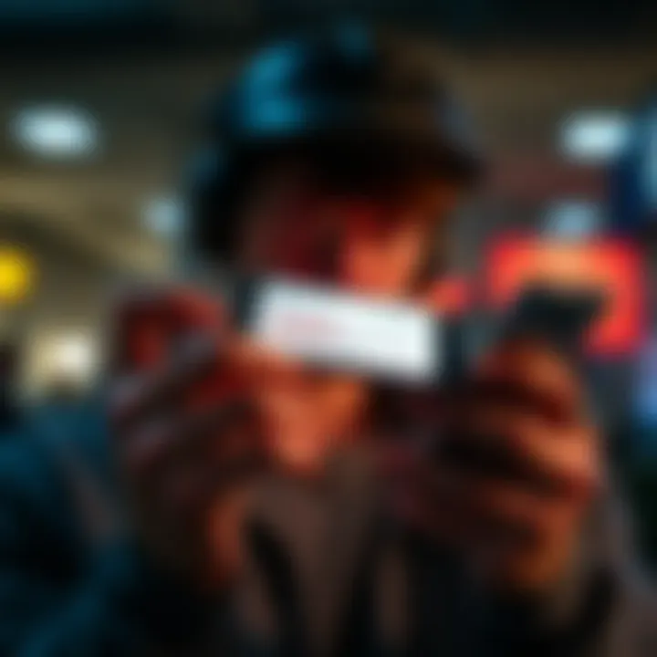 A person examining a suspicious text on their smartphone, highlighting red flags of a scam.