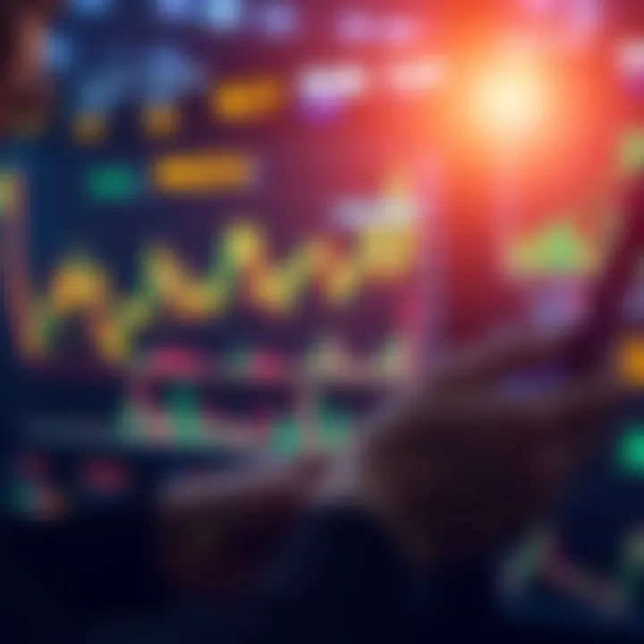 Person analyzing stock market trends with graphs and charts focused on IBIT investment
