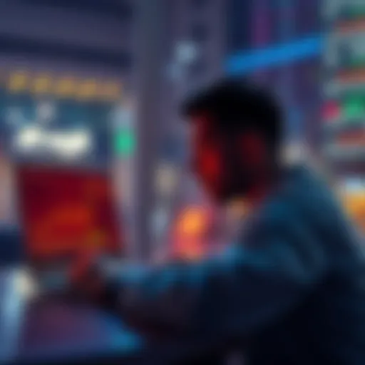 A person looking at a stock chart on a laptop, considering investing in ZIL cryptocurrency