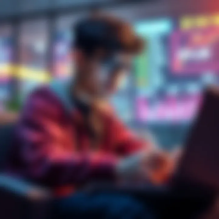 Investing in Cryptocurrency A young person studying cryptocurrency investment options with a laptop and notepad.