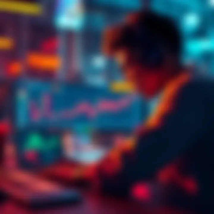 A person looking at memecoin charts on a laptop, excited about recent investment in $PINO and searching for new opportunities