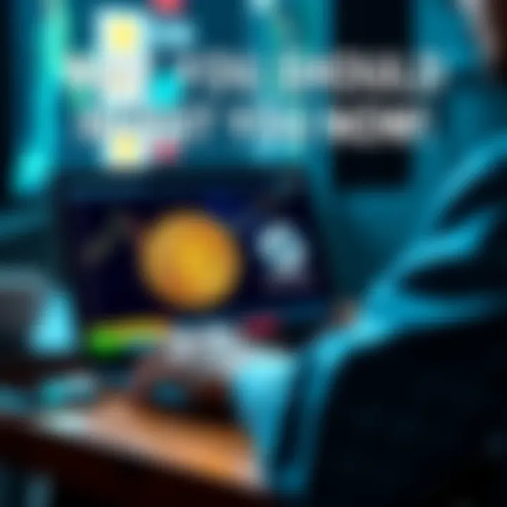 Investment in Bitcoin and Solana A person reviewing cryptocurrency trends on a laptop with Bitcoin and Solana logos displayed