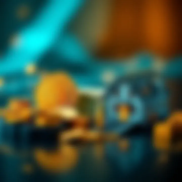 Investment options comparison A visual comparison of Bitcoin, cash, gold, and real estate with icons representing each asset type in a balanced layout.