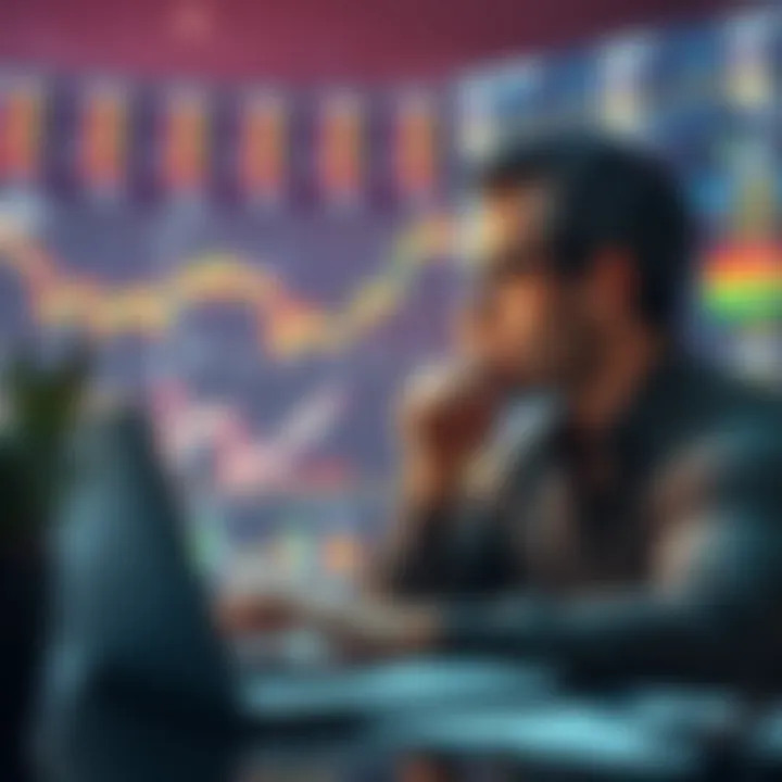 A person analyzing stock market graphs and financial data on a laptop, contemplating investment options.