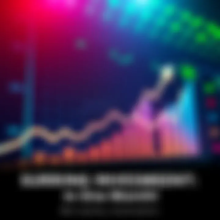 A vibrant chart showing a dramatic rise in investment figures over a month, with upward arrows and green highlights.
