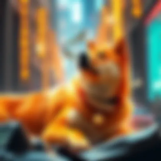 A graphic showing the rise of Shiba Inu cryptocurrency value over time, illustrating potential gains from a $100 investment at its lowest point.