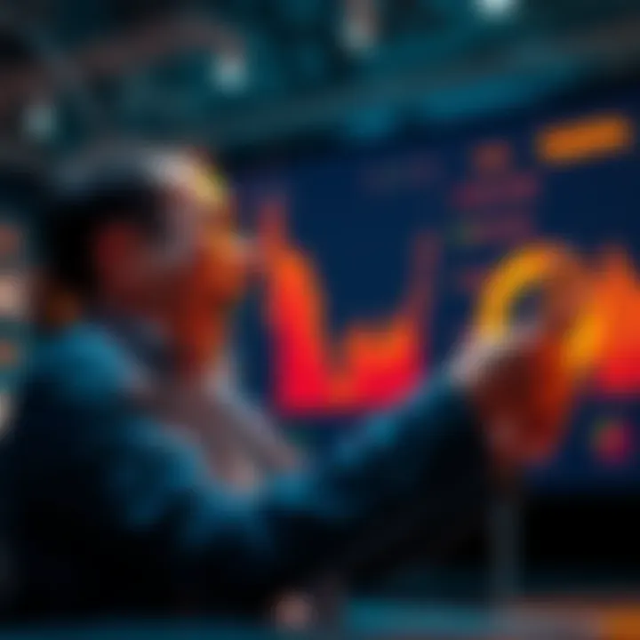 An investor joyfully checking their investment dashboard with Kaspa's logo visible, signaling excitement about growth potential in cryptocurrency.