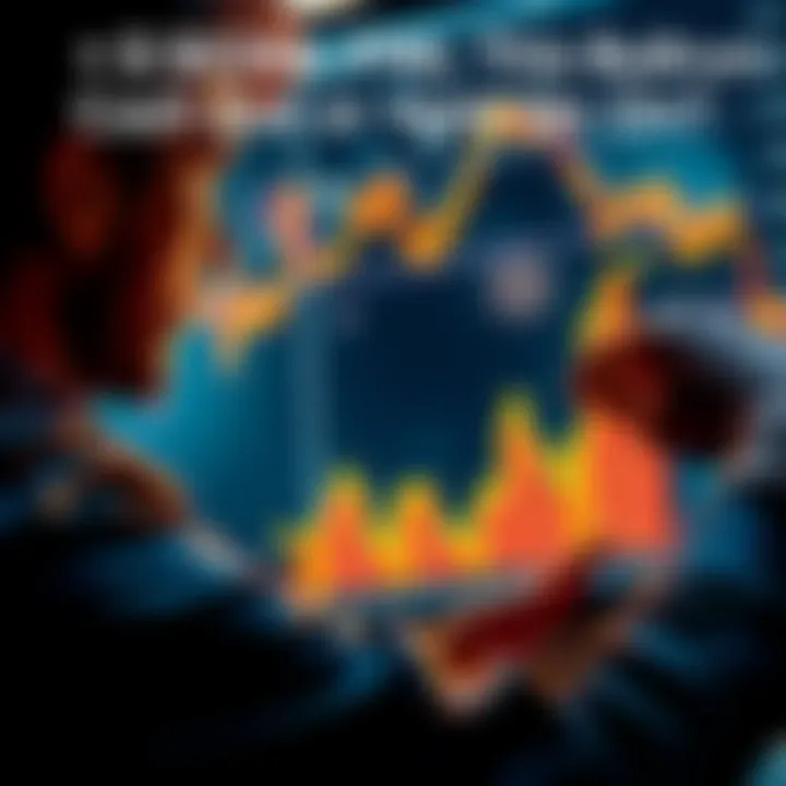 Investor Considering Options A person looking at a financial chart with upward trends, weighing cashing out versus holding for more profit