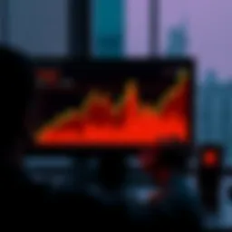 A person looking at a computer screen showing a falling Polygon chart while other cryptocurrencies like Bitcoin and Ethereum are rising in the background.