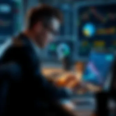 A person analyzing financial graphs and charts on a laptop, contemplating investment choices for the year.