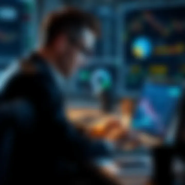 Investor Reviewing Portfolio A person analyzing financial graphs and charts on a laptop, contemplating investment choices for the year.