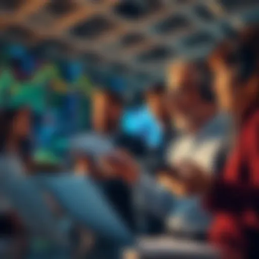 A group of investors studying market charts and figures, looking hopeful about potential new opportunities