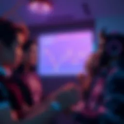 A group of concerned investors looking at a chart showing a steep decline in token value, expressing frustration and worry over financial losses.