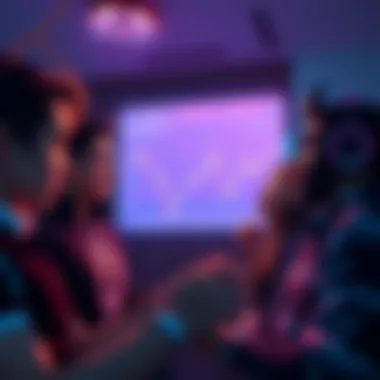 A group of concerned investors looking at a chart showing a steep decline in token value, expressing frustration and worry over financial losses.