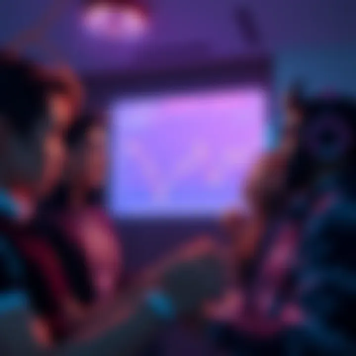 A group of concerned investors looking at a chart showing a steep decline in token value, expressing frustration and worry over financial losses.