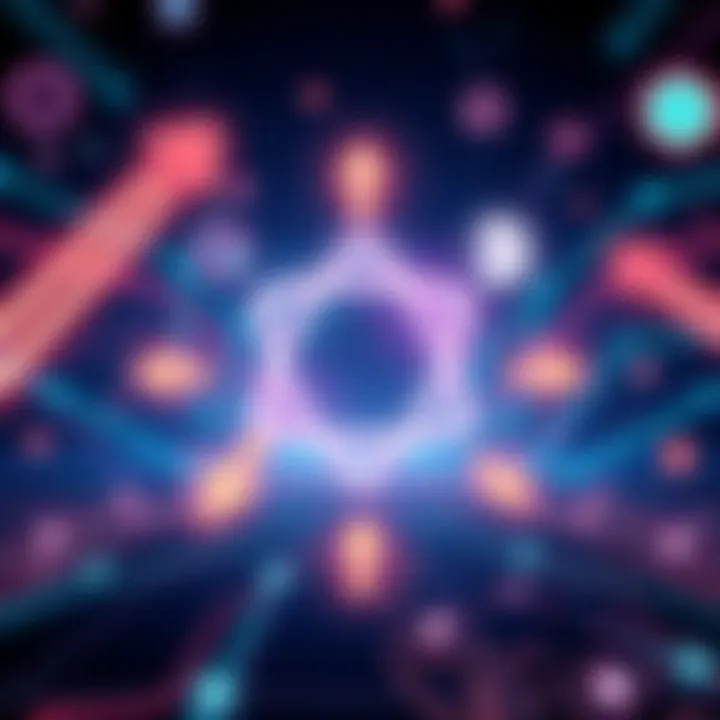 Illustration of IOTA Mainnet showcasing recent secret deployments highlighted with arrows and icons representing strategy.