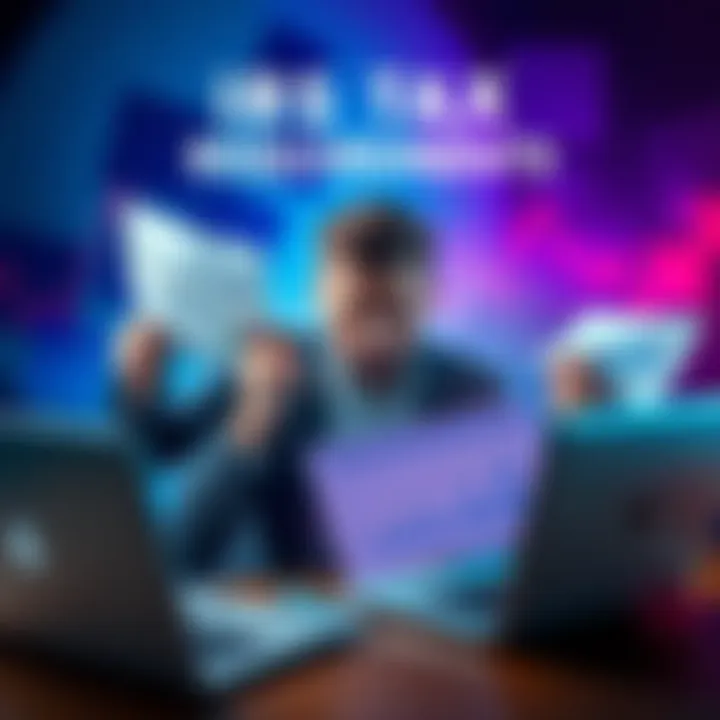 IRS Tax Proof Requirements A stressed person holding tax documents and a laptop with financial charts, representing the confusion after an exchange collapse and IRS demands.