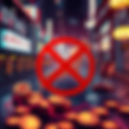 A graphic depicting Japan's new law against insider trading in cryptocurrency, featuring symbols of crypto coins and a red prohibition sign.